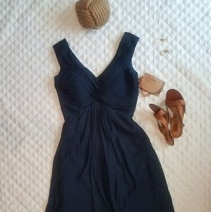 Crepe Navy Dress